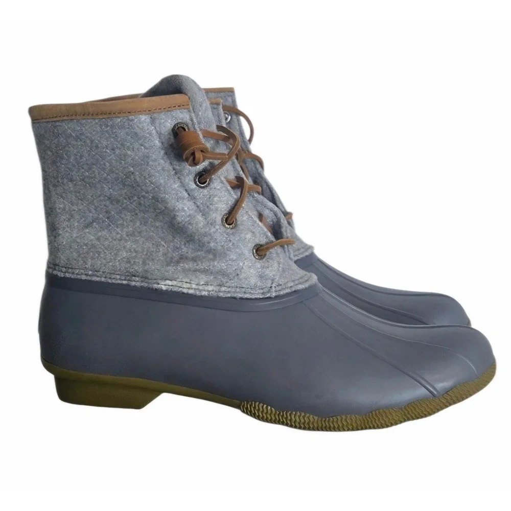 Sperry Women's Saltwater‎ Wool Rubber Grey Duck Boots Rain Boots Women's Size 11